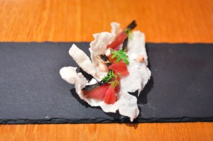 atelier crenn mackerel rice cracker