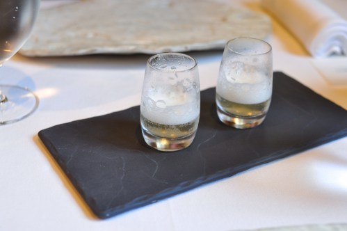 aubergine carmel shiso green tea shots