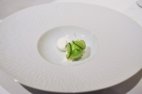 aubergine carmel cucumber sorbet