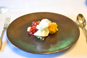 blue hill corn crumble currant almond