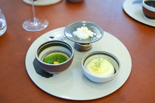 l'air du temps peas cauliflower lettuce