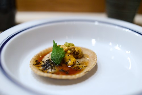 okonomi uni miso ravioli