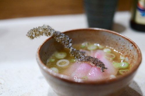 okonomi tilefish broth skin