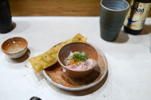 okonomi chips and dip mackerel tataki